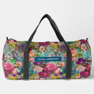 shabby chic rozen blauw roze motief plunjezak
