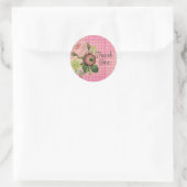 Shabby Chic Rozen Dank je Ronde Sticker (Tas)