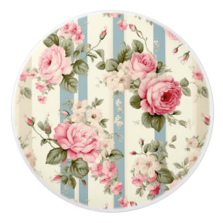 Shabby Chic  Rozen Keramische Knop