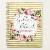Shabby Chic  Rozen & Modern Gold Stripes Planner (Voorkant)