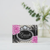 Shabby Chic Rozen Nail Salon Cadeaubonnen Kortingskaartje (Staand voorkant)