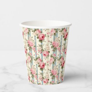 Shabby Chic Rozen Papieren Bekers