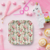 Shabby Chic Rozen Papieren Bordje (Feest)