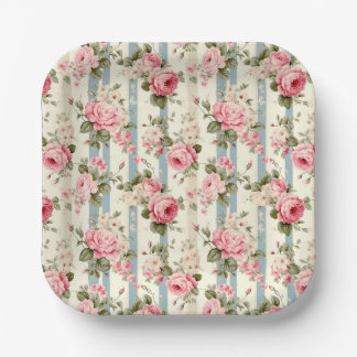 Shabby Chic Rozen Papieren Bordje