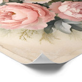  Shabby Chic Rozen & Pioenenwandkunst Poster (Hoek)