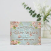 Shabby chic rozen roos typo briefkaart (Staand voorkant)