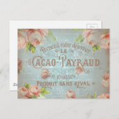 Shabby chic rozen roos typo briefkaart (Voorkant / Achterkant)