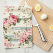 Shabby Chic Rozen Theedoek (Quarter Fold)