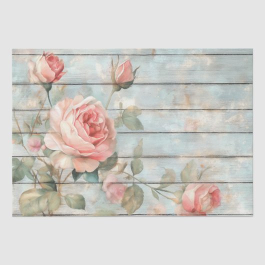 Shabby Chic rozen Tissuepapier (Voorkant)