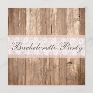 Shabby Chic Rustic Bachelorette Party Uitnodiging