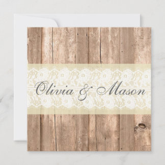 Shabby Chic Rustic Cream Wedding Uitnodiging