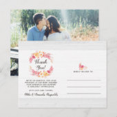 Shabby Chic Rustic Floral Baby shower Dank u Briefkaart (Voorkant / Achterkant)