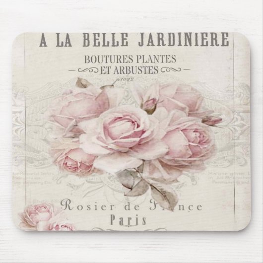 shabby chic, rustic, , floral, collage, land muismat (Voorkant)