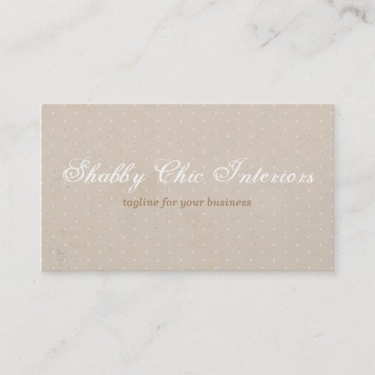 Shabby Chic Rustic Kraft & Polka Dot Visitekaartje (Voorkant)