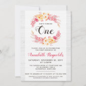 Shabby Chic Rustic Une première invitation anniver (Devant)