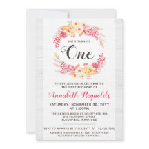 Shabby Chic Rustic Une première invitation anniver