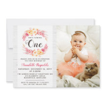 Shabby Chic Rustic Une première invitation anniver