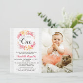 Shabby Chic Rustic Une première invitation anniver (Debout devant)