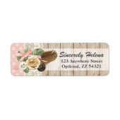 Shabby Chic Rustic Wood, kant en doder Etiket (Voorkant)