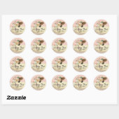 Shabby Chic Rustic Wood, kant en doder Ronde Sticker (Vel)