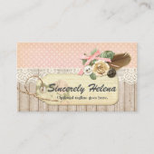 Shabby Chic Rustic Wood,  kant en doder Visitekaartje (Voorkant)