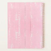 Shabby Chic Rustic Wood Pink Floral  Rozen Planner (Achterkant)
