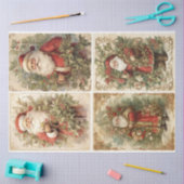 Shabby Chic Santa 4 Square Tissuepapier (Craft)