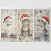 Shabby Chic Schattigee Xmas Cats Kittens AM5 Decou Tissuepapier (Voorkant)