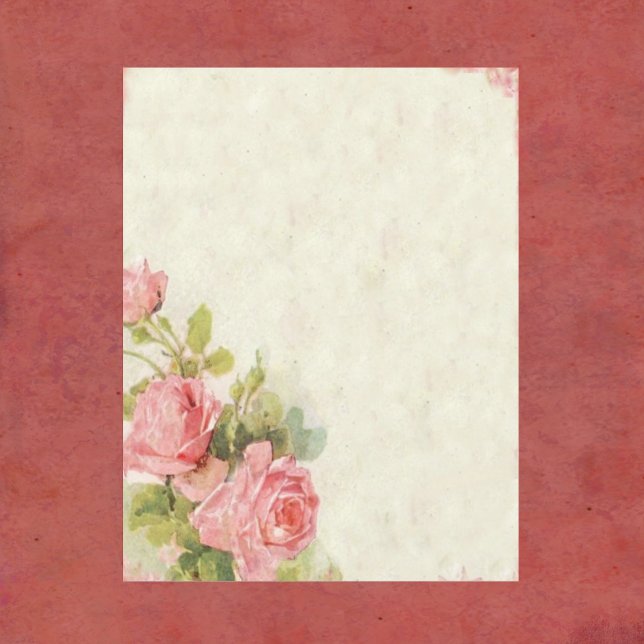 Shabby Chic Scrapbook Papier avec Rose (Créateur téléchargé)