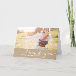 Shabby Chic Script Photo Afstuderen Hartelijk dank Bedankkaart