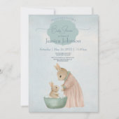 Shabby Chic Spring Baby shower de lapin Invitation (Devant)