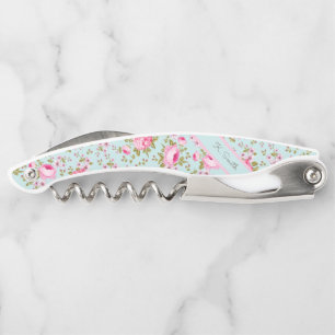 Shabby Chic Spring Waterverf Flowers Patroon Kurkentrekker