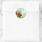 Shabby Chic Strawberry Patch Personaliseren Ronde Sticker (Tas)