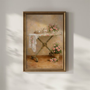 Shabby Chic Strijkplank Rozen Poster