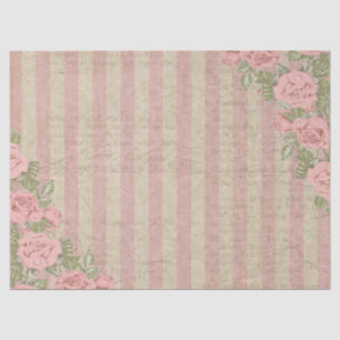 Shabby Chic Striped Floral Wedding Tissuepapier