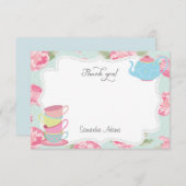 Shabby Chic Tea Party Bedankt Card (Voorkant / Achterkant)
