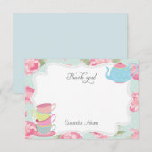 Shabby Chic Tea Party Carte de remerciements (Devant / Derrière)