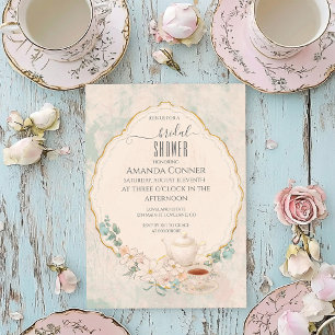 Shabby chic Tea Party Vrijgezellenfeest Kaart