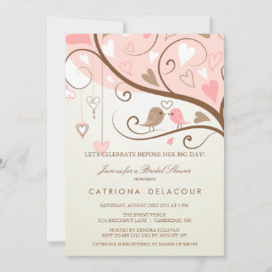 SHABBY CHIC TORTELDUIFJES BRIDAL SHOWER INVITATION KAART