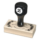 Shabby Chic Trendy Bloemenkrans Naam & Adres Rubberstempel (Stempel)