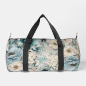 Shabby Chic Turquoise Pastel Floral Duffson Sac (Verso)