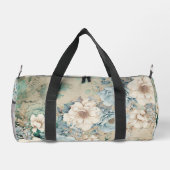 Shabby Chic Turquoise Pastel Floral Duffson Sac (Verso)