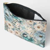 Shabby Chic Turquoise Pastel Sac à maquillage Flor (Ouvrir)