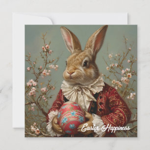 Shabby Chic Victoriaans Paaskonijn Feestdagenkaart
