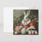 Shabby Chic  Victoriaans Paaskonijn Feestdagenkaart (Voorkant / Achterkant)