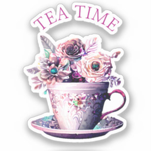  Shabby Chic Victoriaans Theetijd Teacup Sticker