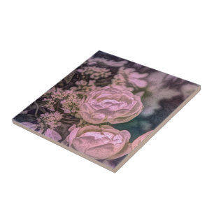 Shabby chic Victoriaans tuin Bohemian roze Rose Tegeltje