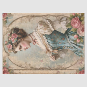 Shabby Chic  Victoriaans vrouw Tissuepapier