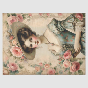 Shabby Chic  Victoriaans vrouw Tissuepapier
