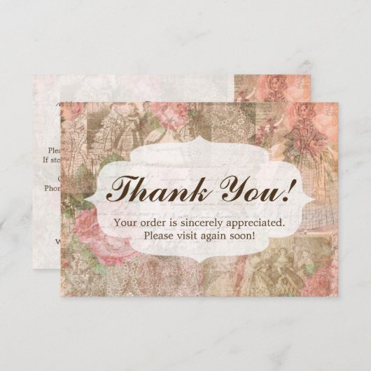 Shabby Chic Victorian Dames Merci de mode (Devant / Derrière)